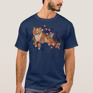 Vild katt Sakura Jungle Animal Cherry Blommar Asia T Shirt
