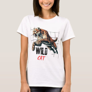 Vild katt tiger t shirt