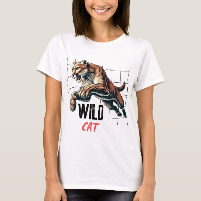 Vild katt tiger t shirt (Framsida)