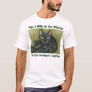 Vild kattT-tröja - mörk - grön bokstäver Tee Shirt