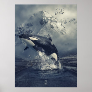 Vild Killer Whale Jumping Poster