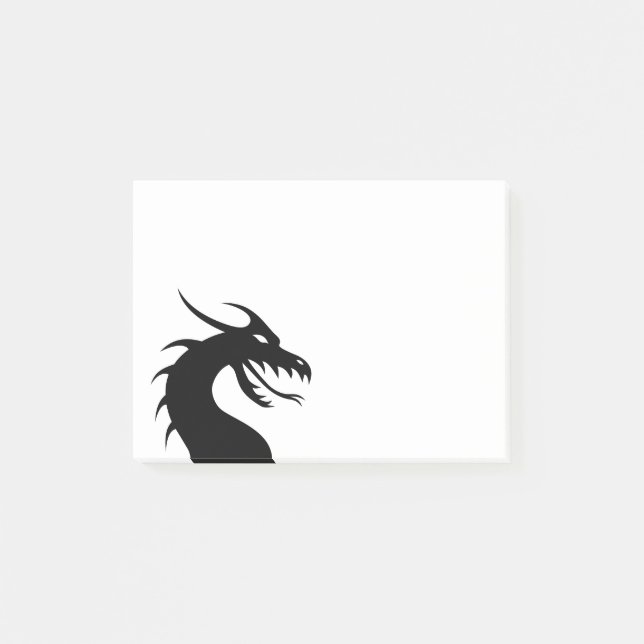 Vild kinesisk drak silhouette post-it block (Framsida)