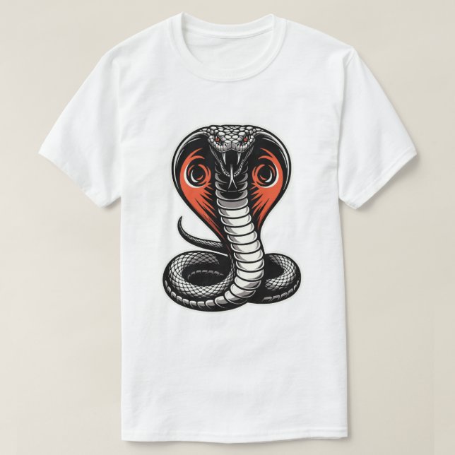 Vild Kobraslang Illustration Djärv Kraftdesign T Shirt (Design framsida)