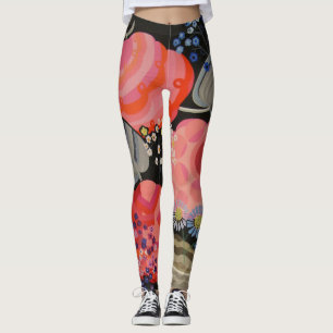 vild Konst av blomsterbotaniska trädgårdsarter Leggings