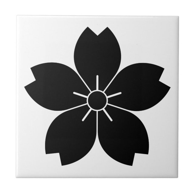 Vild körsbärsblomning kakelplatta (Framsidan)