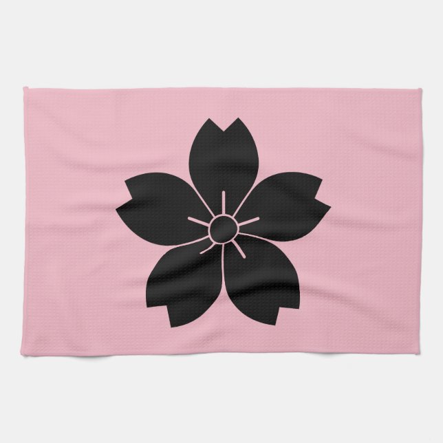 Vild körsbärsblomning kökshandduk (Horisontell)