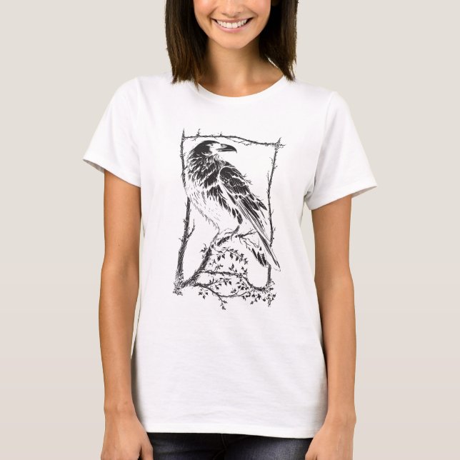 Vild Kråka-Raven Shirt T Shirt (Framsida)