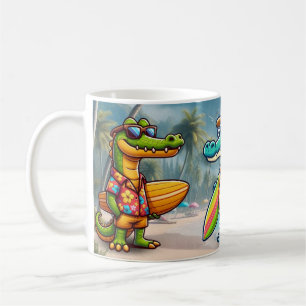 Vild krokodil äventyr i havet kaffemugg