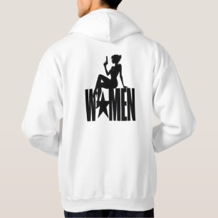 Vild kvinnlig spion Siluett Action Typografi Hoodie