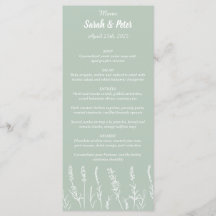 Vild Lavender Bröllop Flat Menu