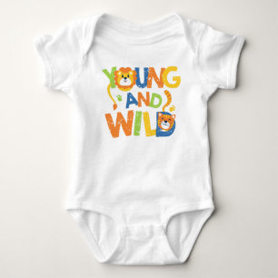 Vild Lejon och Tiger Baby Sleeper Bodykostym T Shirt