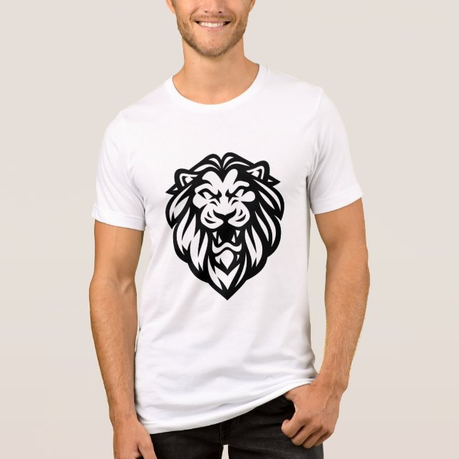 Vild Lejonhuvudsgrafik T Shirt (Framsida)