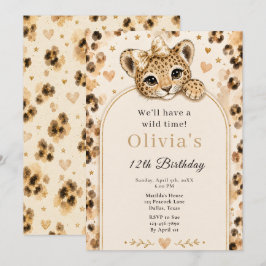 Vild leopard 12-årsfest inbjudningar