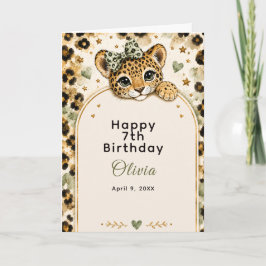 Vild leopard 12-årsfest kort