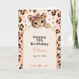 Vild leopard 12-årsfest kort