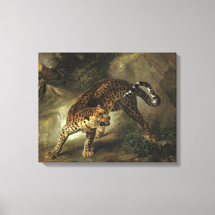 Vild Leopard (av Jean-Baptiste Oudry) Canvastryck
