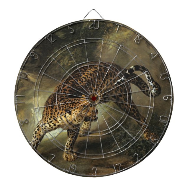 Vild Leopard (av Jean-Baptiste Oudry) Darttavla (Framsidan)