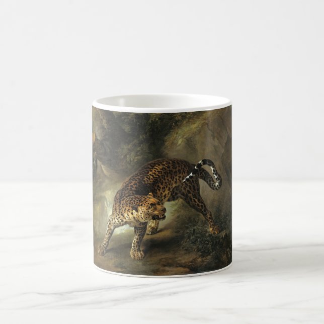 Vild Leopard (av Jean-Baptiste Oudry) Kaffemugg (Center)