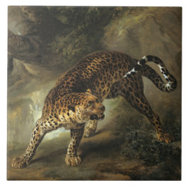 Vild Leopard (av Jean-Baptiste Oudry) Kakelplatta