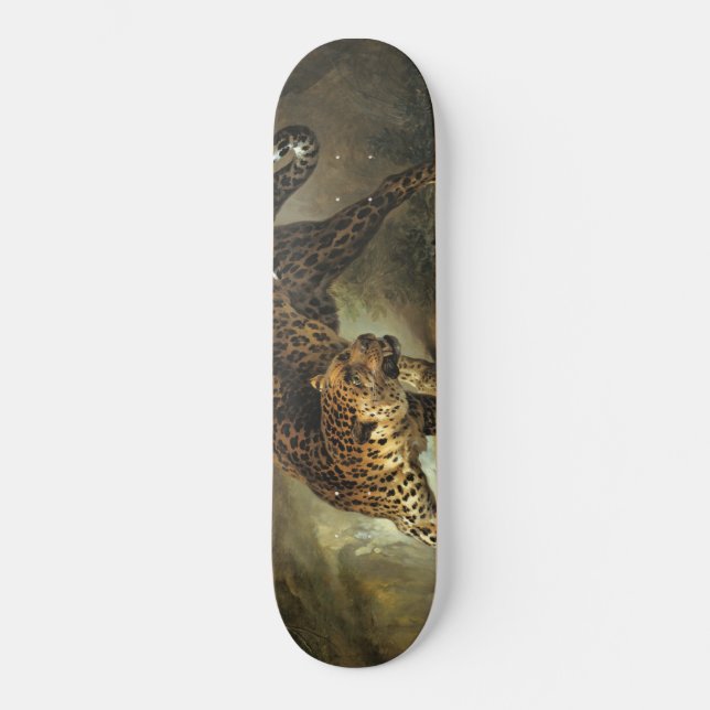 Vild Leopard (av Jean-Baptiste Oudry) Mini Skateboard Bräda 18,5 Cm (Framsida)