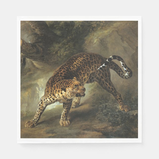Vild Leopard (av Jean-Baptiste Oudry) Pappersservett (Framsidan)