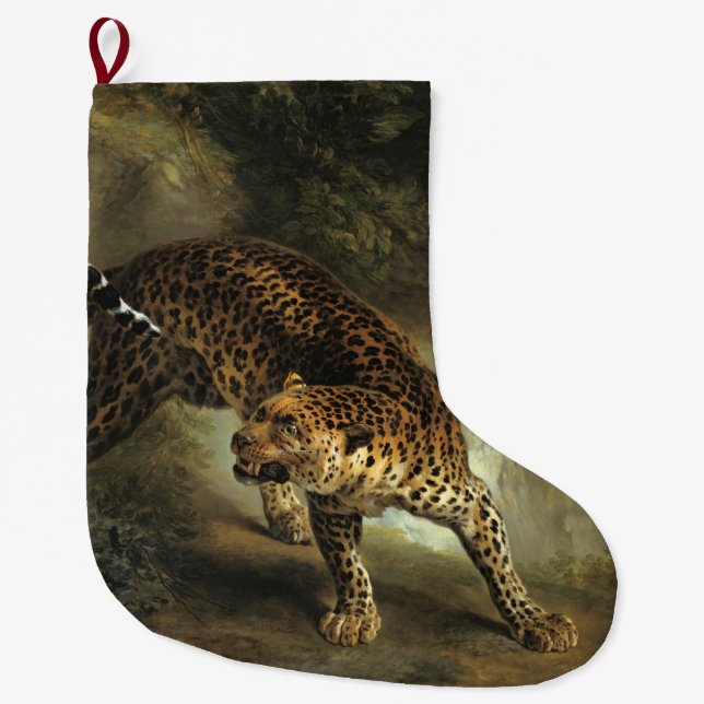 Vild Leopard (av Jean-Baptiste Oudry) Stor Julstrumpa (Framsidan)