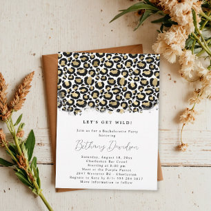 Vild Leopard Print Inbjudningskort för möhippan