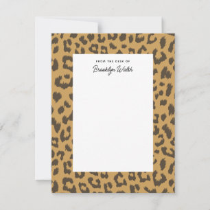 Vild Leopard Skriv ut personligt plattstyrkort Tack Kort