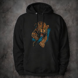 Vild Leopard Stor Katt Vilda Djur Konst Djur Hoodie