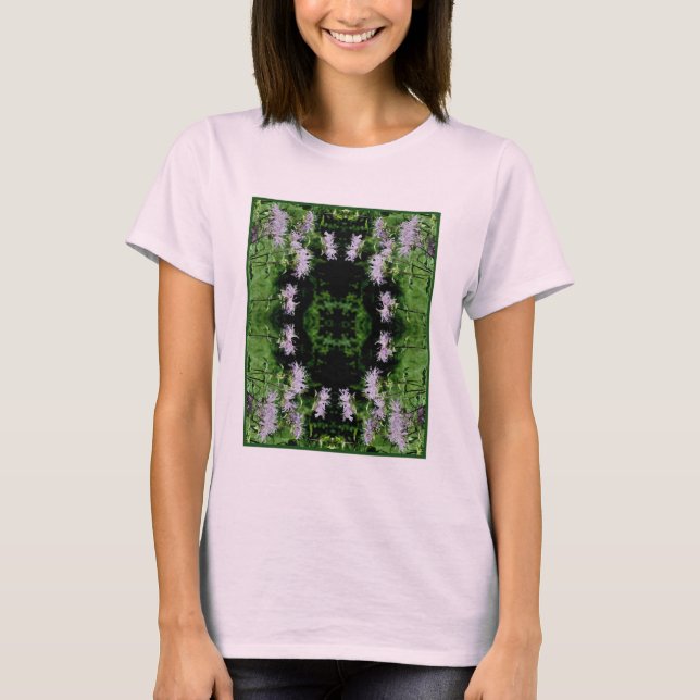 Vild Lila Bee Balm Abstrakt T Shirt (Framsida)