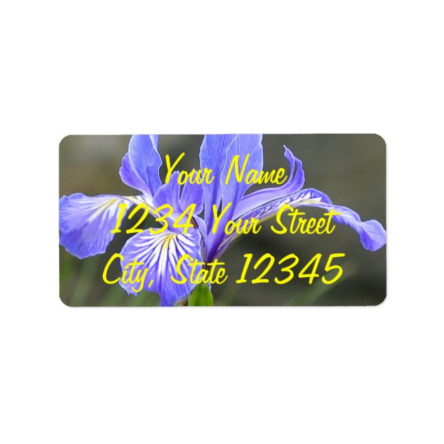 Vild Lila Iris Adressetikett (Framsidan)