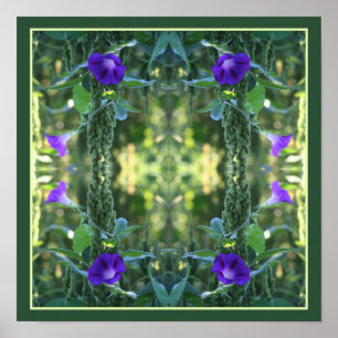 Vild Lila Morgonglasblommor Abstrakt Poster