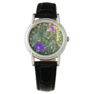 Vild Lila Morgonglasblommor Armbandsur