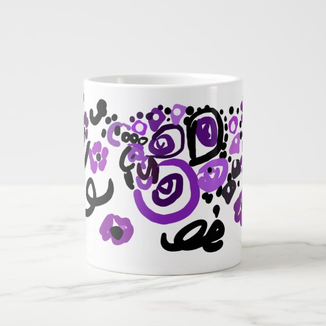 Vild lila påfågel jumbo mugg (Framsidan)