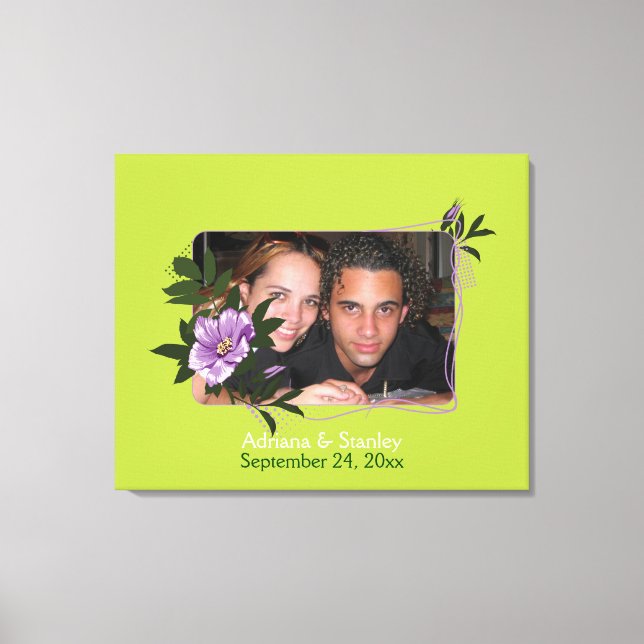 Vild lila ro blommigt bröllop kanvastryck (Framsida)