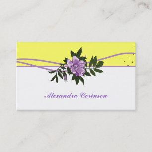 Vild lila ro gult vit blommigt visitkort