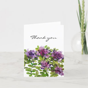 Vild lila thyme-blommor tack kort