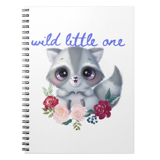 Vild Little One Raccoon Notebook Anteckningsbok (Framsidan)