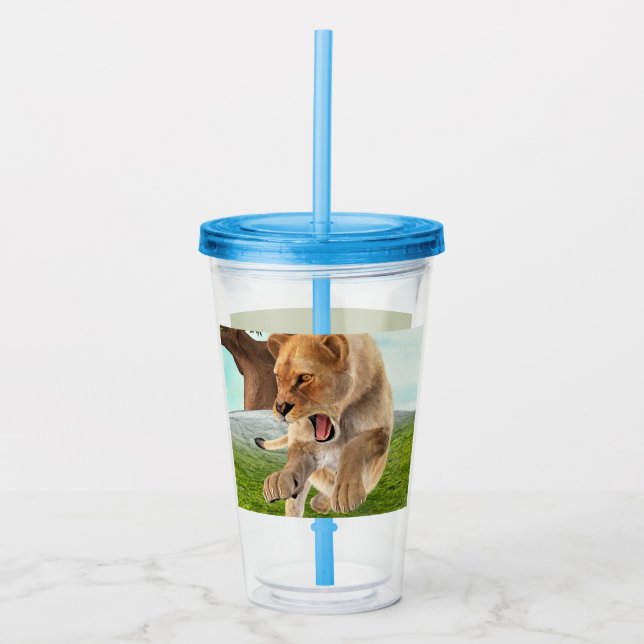 Vild Ljoninna Djungel Äventyrs Konst Take Away Mugg (Framsida)