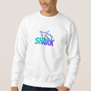 Vild Logo För Haj Med Gradient Djärva Havet Lång Ärmad Tröja