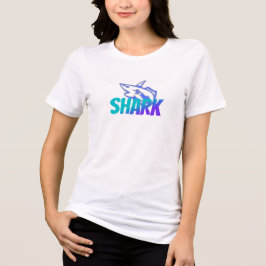 Vild Logo För Haj Med Gradient | Djärva Havet T Shirt