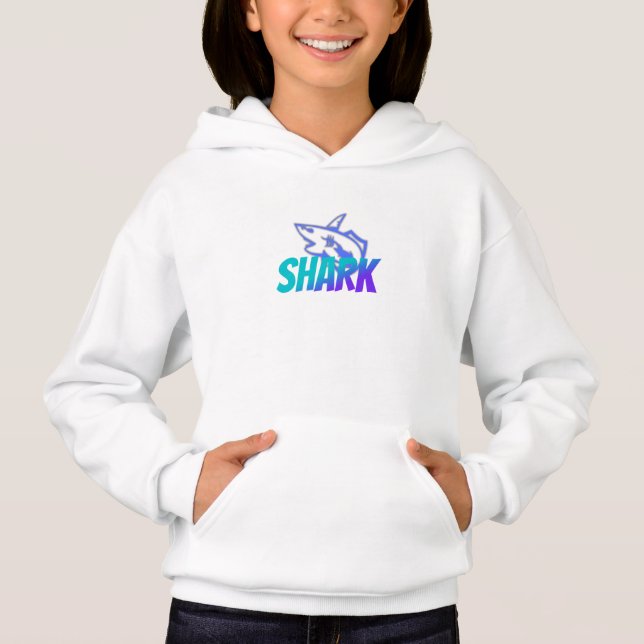 Vild Logo För Haj Med Gradient | Djärva Havet T Shirt (Framsida)
