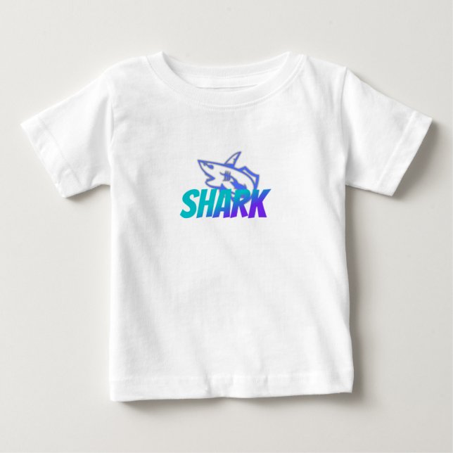 Vild Logo För Haj Med Gradient | Djärva Havsvibbar T Shirt (Framsida)