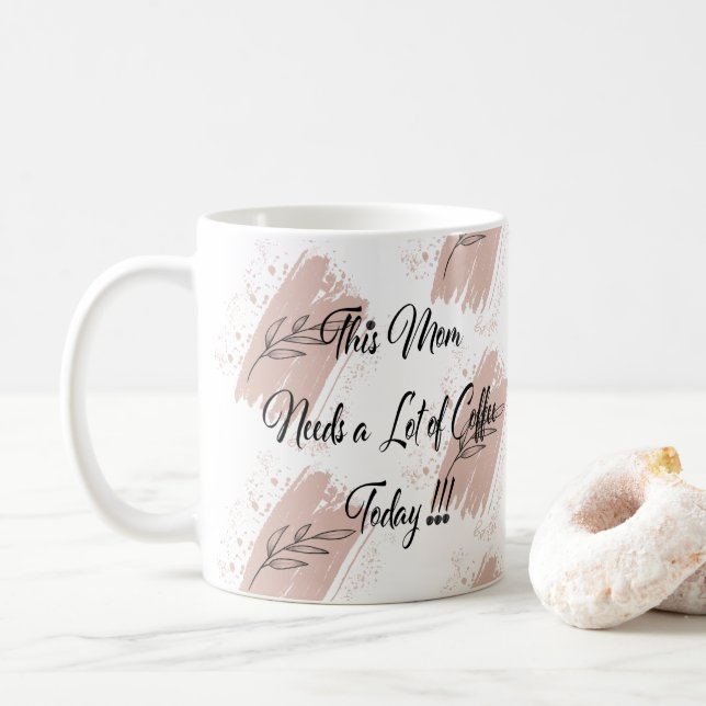 Vild Löv Doodles Mor-citat Kaffemugg (Med munk)