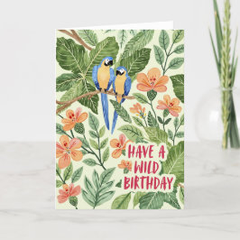 Vild Macaw Jungle Birthay Card Helgkort