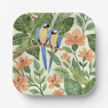 Vild Macaw Jungle Tropical Watercolor