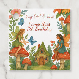 Vild Magic Fairy Garden Födelsedagsfest - Gåvor Etiketter