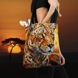 Vild Majesty Cheetah Sunset: Mosaic Art Tygkasse