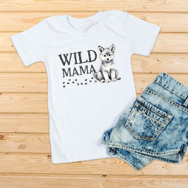 Vild mamma Cute varg unge födelsedagsfest T Shirt