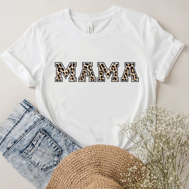 VILD Mamma Leopard Skriv ut T Shirt (Skapare uppladdad)